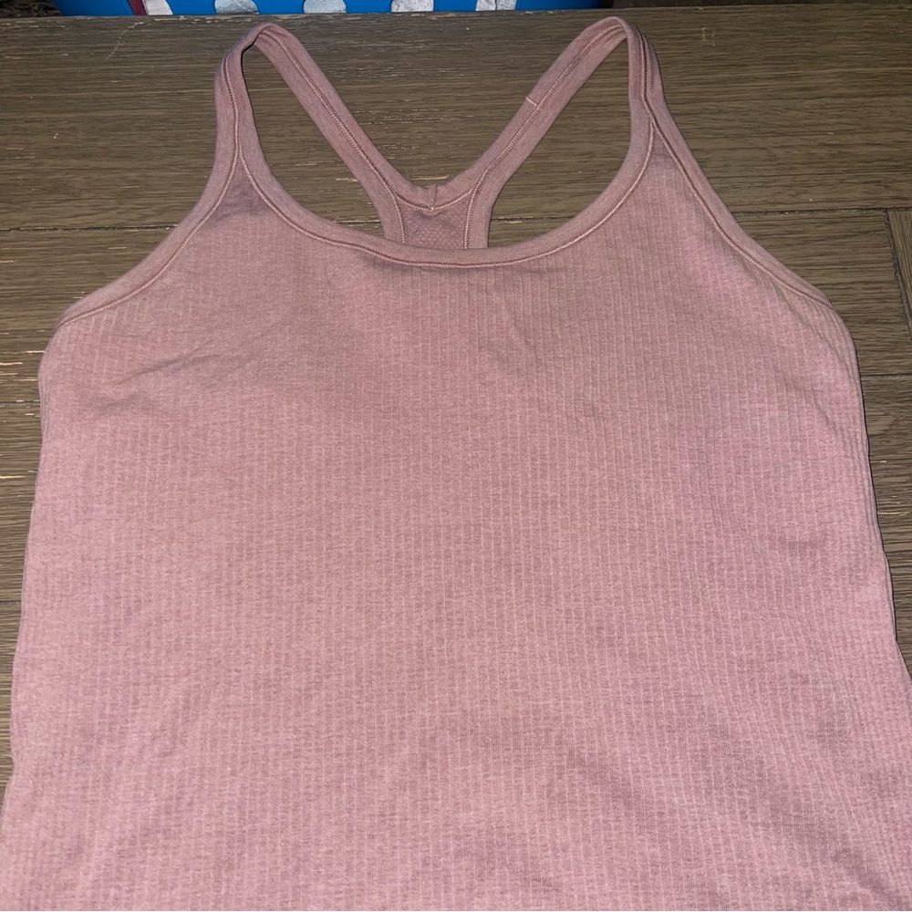 Lululemon Ebb Ribbed Pink Tank Top 12 - Picture 2 of 4